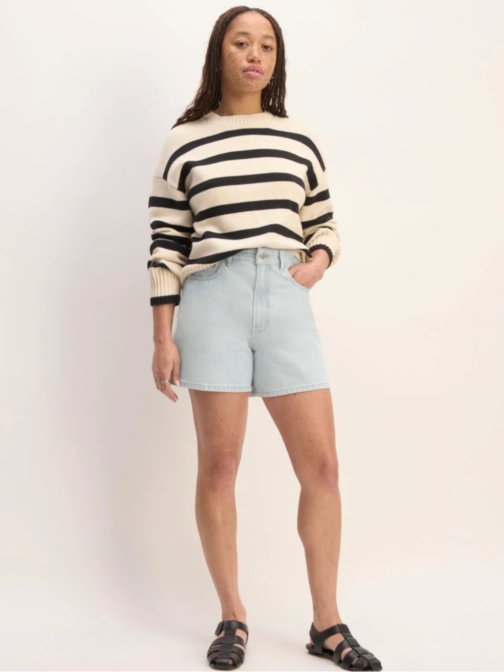 Everlane A-Line Light Blue Denim Shorts
